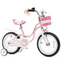 Royalbaby Swan Girls Princess Kids Bike With Basket Mudguards, 12 14 16 18 Inch Toddler Beginners Bicycle For Age 3-10 Years, Tr