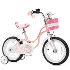 Royalbaby Swan Girls Princess Kids Bike With Basket Mudguards, 12 14 16 18 Inch Toddler Beginners Bicycle For Age 3-10 Years, Tr