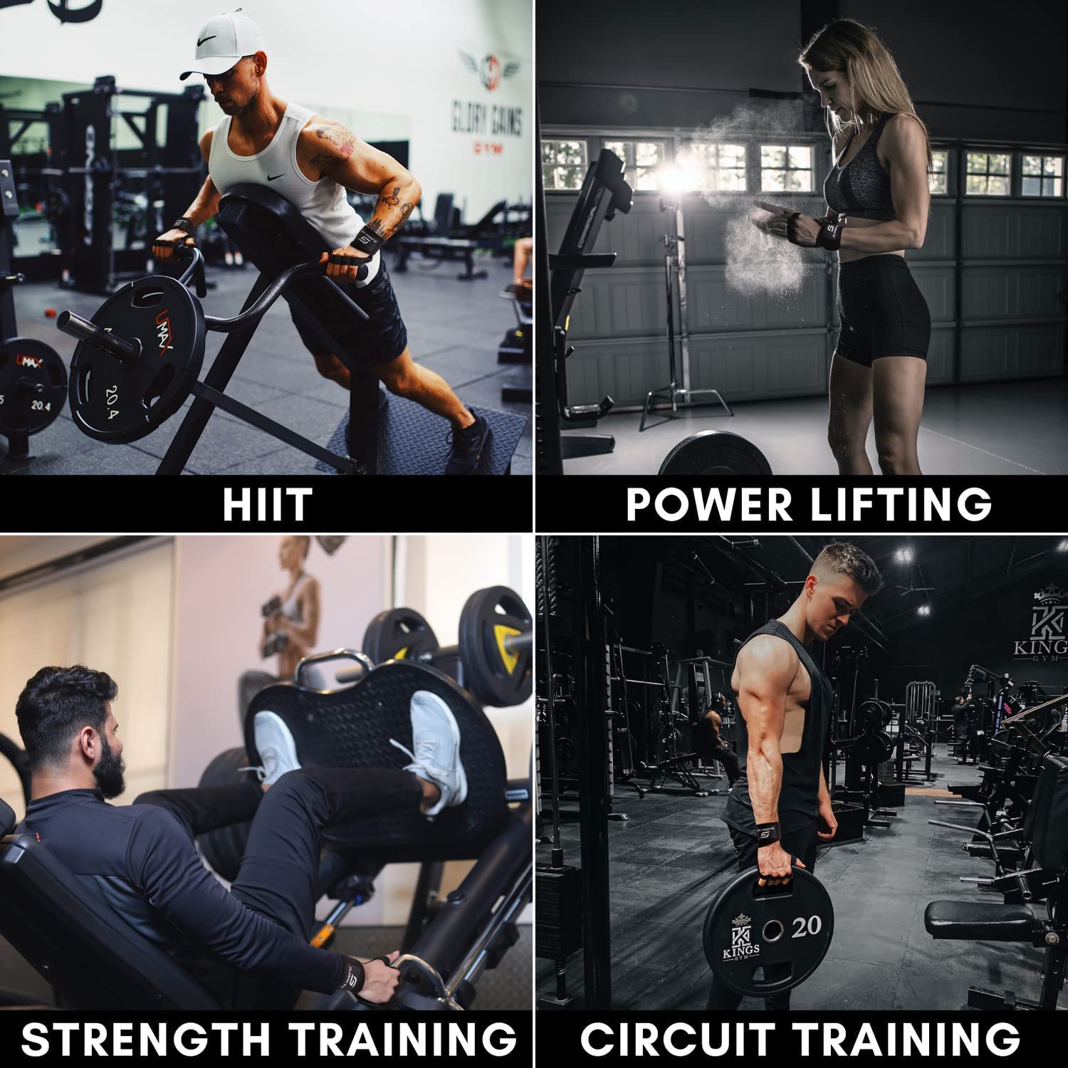 Glaring Way Weight Lifting Gloves With Built-In Wrist Wrap For Exercise, Full Palm Protection And Extra Grip Workout Gloves For