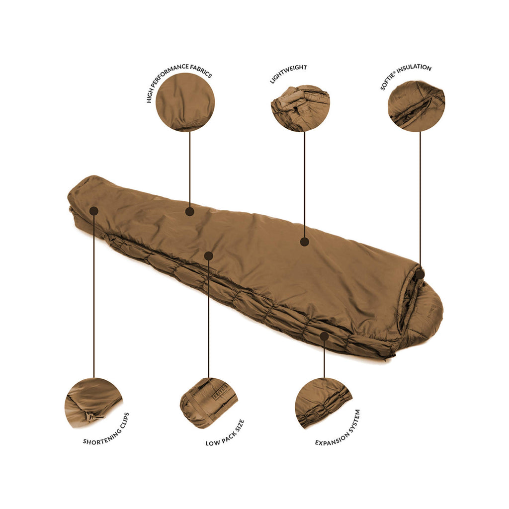 Snugpak Softie Elite 1 Sleeping Bag, 47 Degree, Expanda Panel System For Extra Space, Coyote