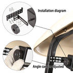 10L0L Universal Golf Cart 4 Panel Mirror For Yamaha Ezgo Club Car, Eliminate Blind Spots Rear View Mirror