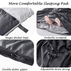 Tuphen Double Sleeping Bag With 2 Pillows, Queen Size Xl Bag For 2 People, Cold Warm Weather- 3 Seasons, Waterproof Adults Sleep