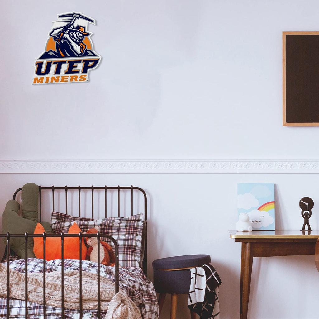 Rico Industries Ncaa Texas-El Paso Miners Mascot Shape Cut Pennant - Home And Living Room D  Cor - Soft Felt Ez To Hang