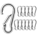 Gopal 12Pack Carabiner Clip Keychain: 2.36inch Stainless Steel Spring Snap Hook - Heavy Duty Small Carabiners -Sliver Carabiner 