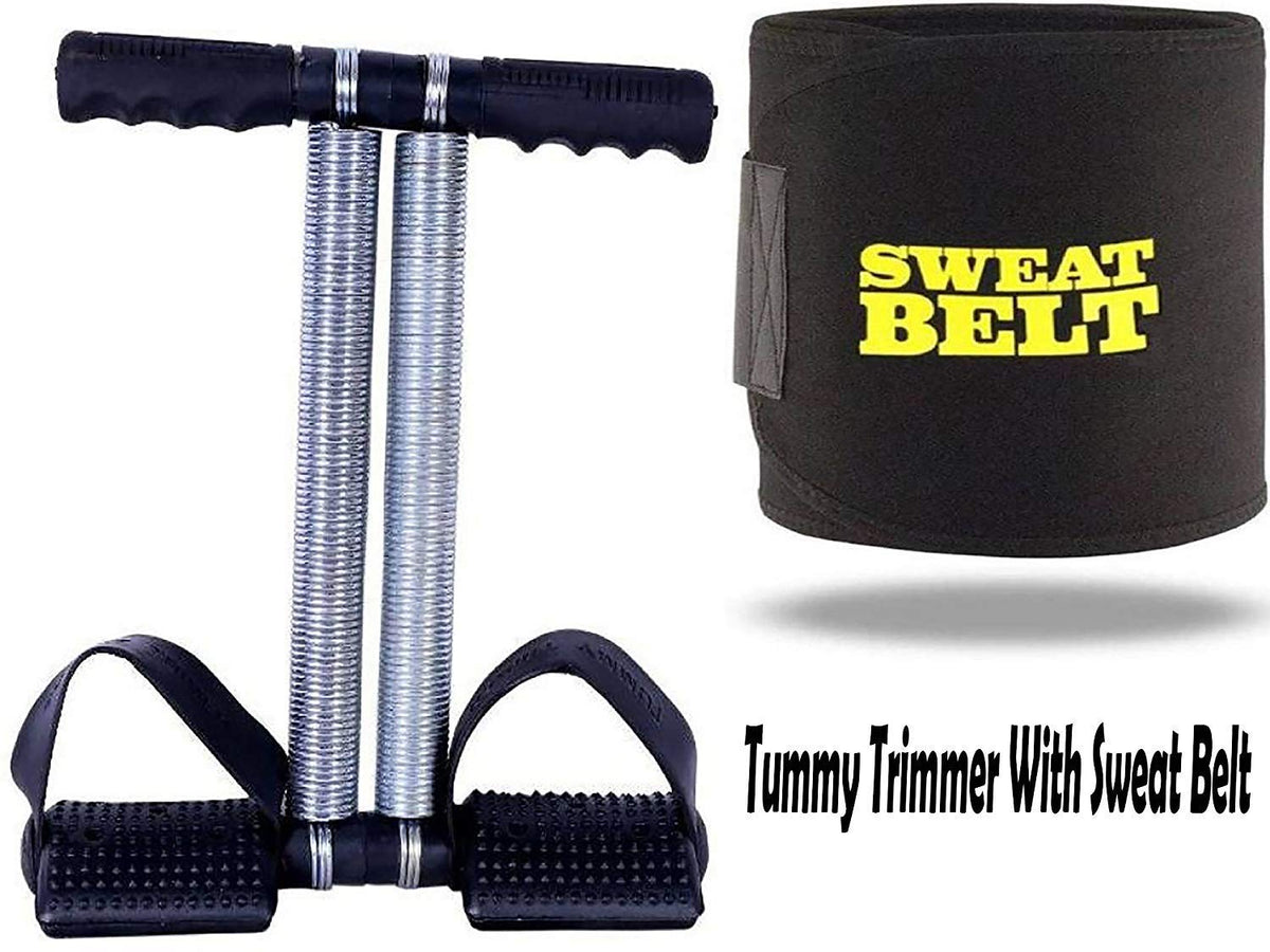 ALN 6 in 1 Ab Tummy Trimmer with Sweat Belt Combo Weight Loss Fitness Equipment For Men & Women Home GymAbs ExerciserSweat Bel