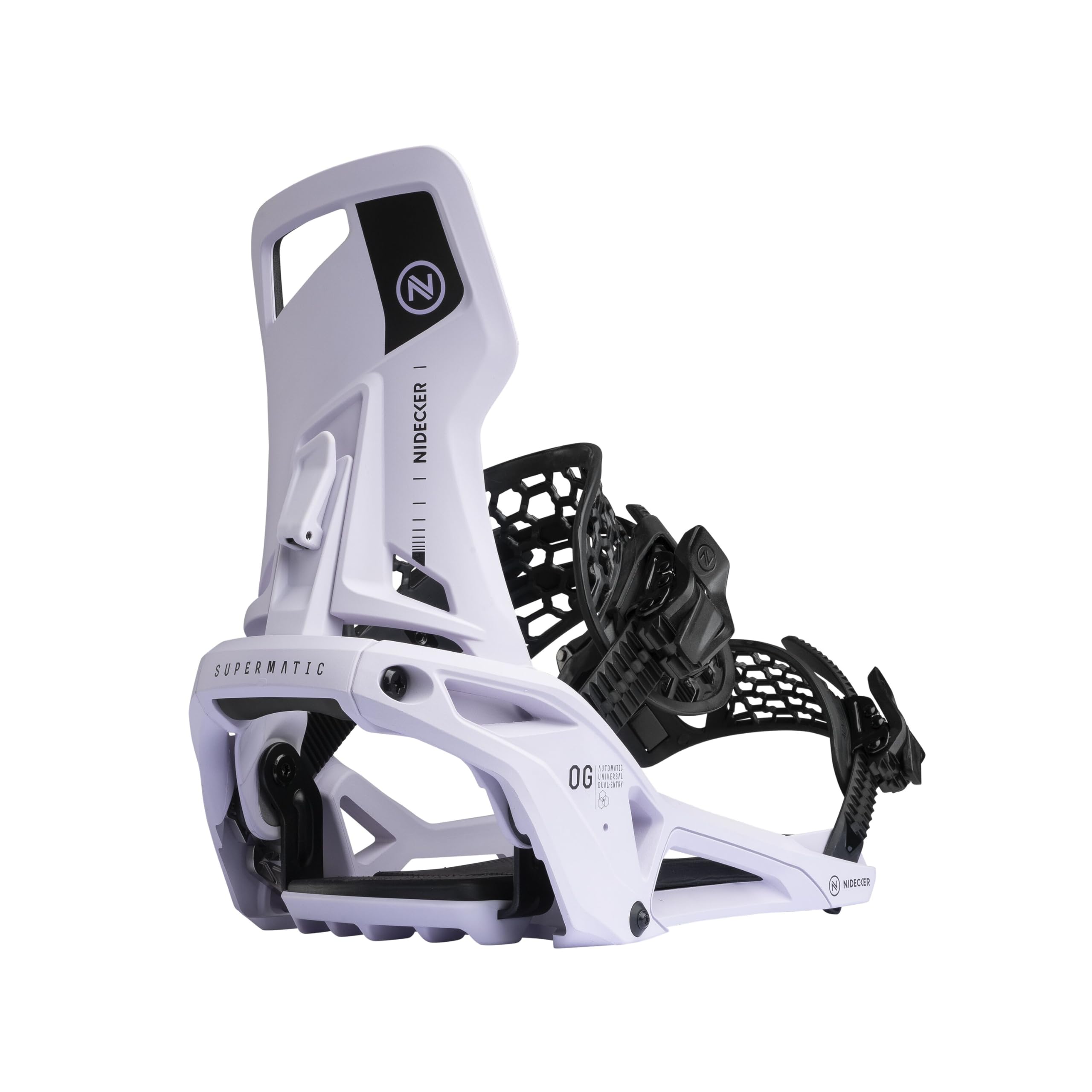 Nidecker OG Supermatic Snowboard Bindings - Auto Open System with Reclining Highback - Size XL - Heather