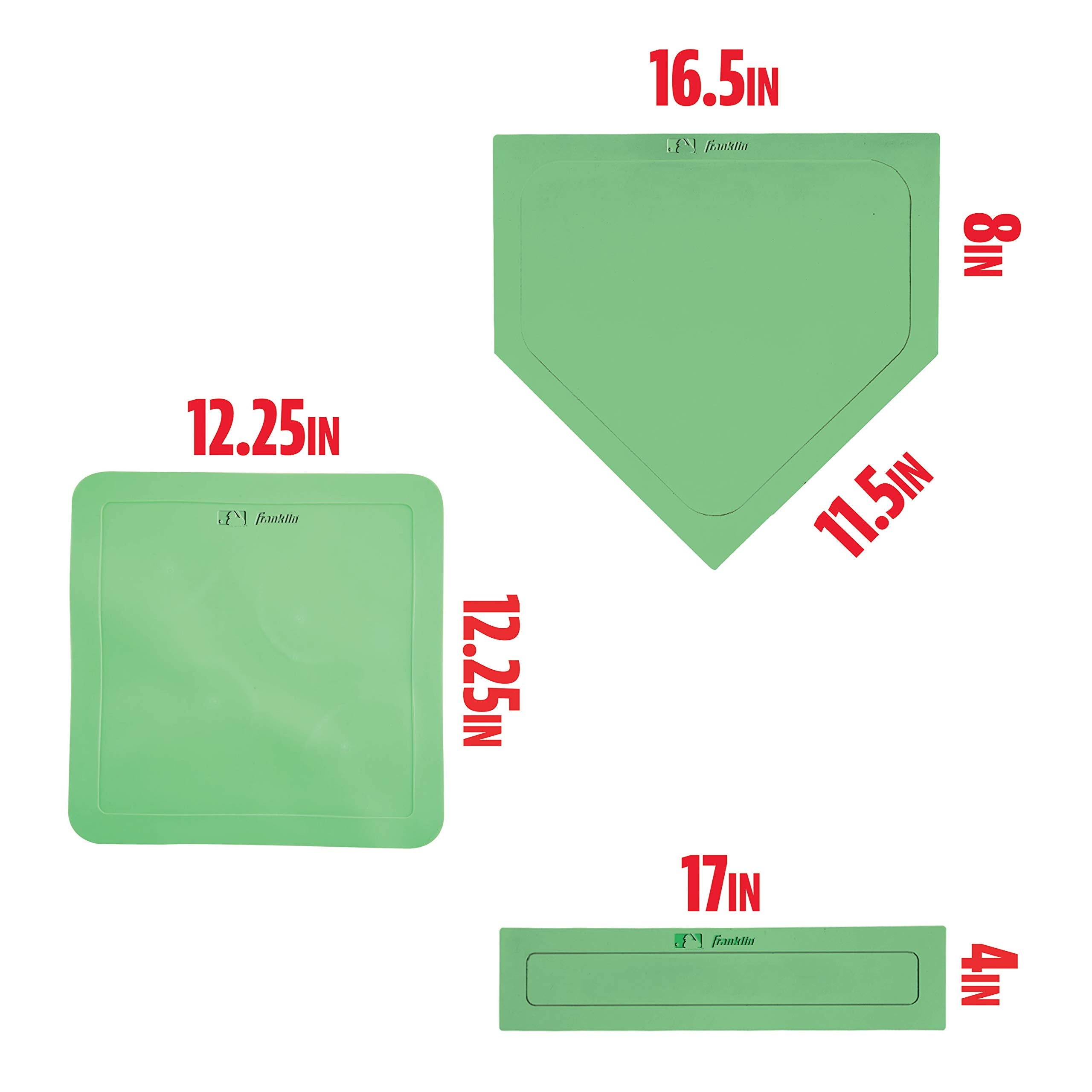 Franklin Sports Kickball + Baseball Base Set - Baseball + Kickball Bases, Home Plate And Pitchers Rubber - Portable Glow In The