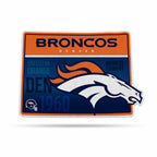 Rico Industries Nfl Football Denver Broncos State Shape Shape Cut Pennant - Home And Living Room D  Cor - Soft Felt Ez To Hang