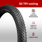 Fincci Pair 26X4.0 Fat Bike Tires 100-559 Foldable Fat Tires For Road Mountain Mtb Mud Dirt Offroad Bike Bicycle - Pack Of 2