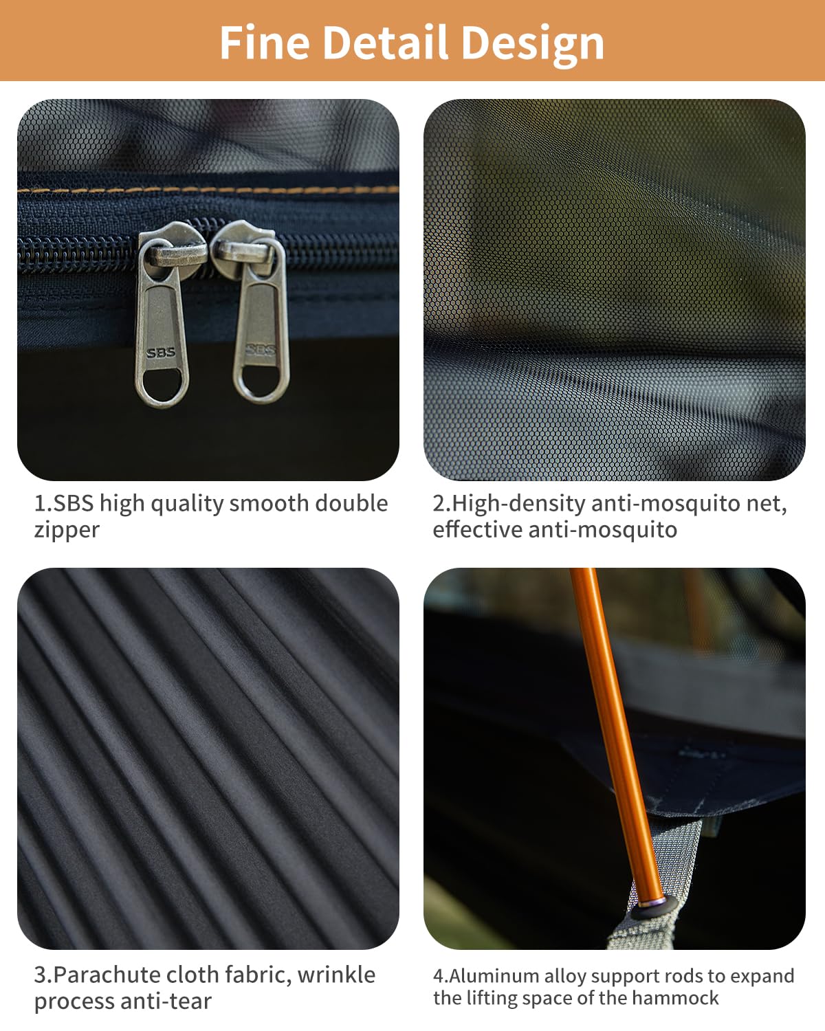 Travel Bird Camping Hammock Tent With Mosquito Net And Sunshade, Extra Large For 2 Person, Lightweight Hanging Hammocks Tree Str