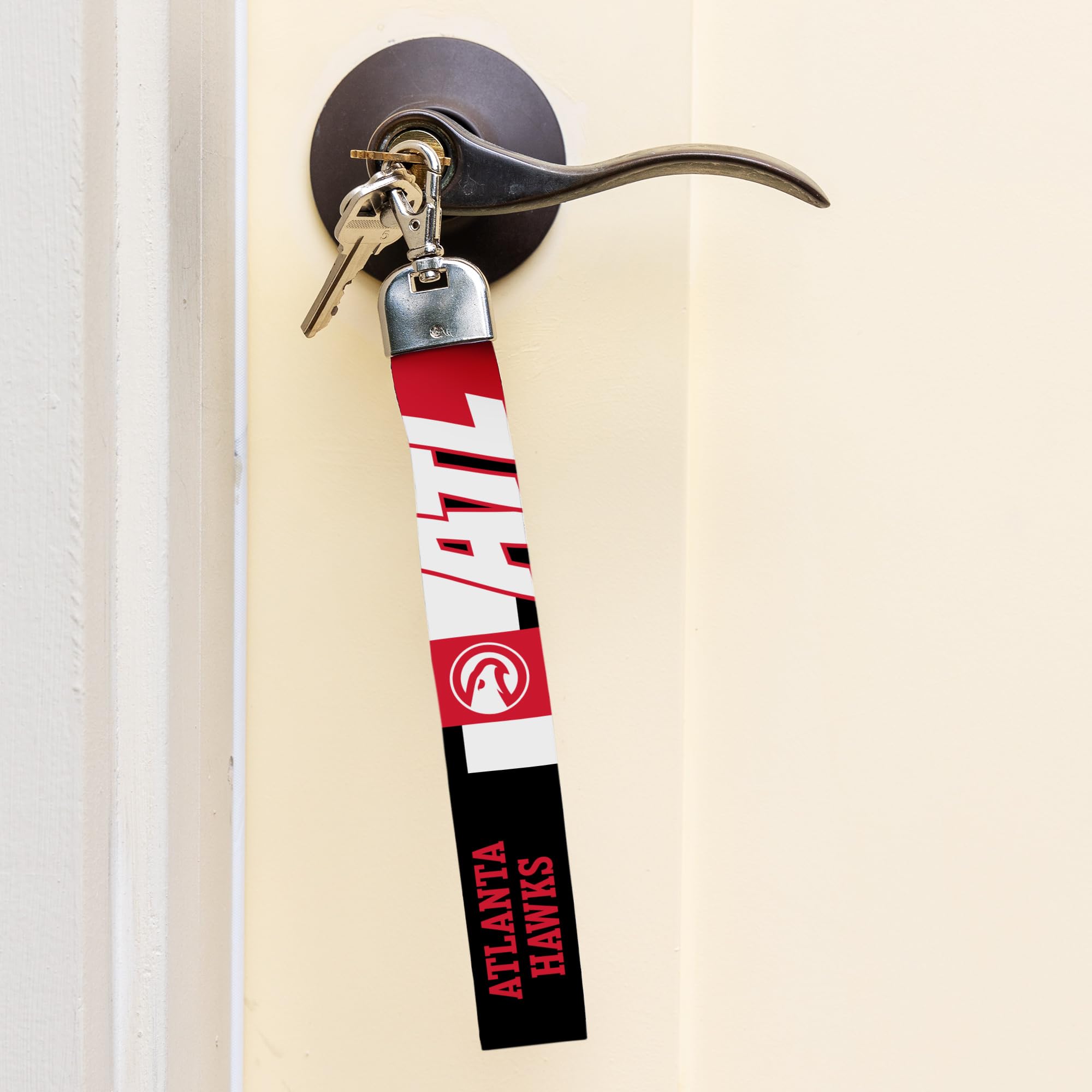 Rico Industries Nba Basketball Atlanta Hawks Wrist Lanyard Key Chain, Cute Wristlet Strap Keychain Holder For Women Men Car Keys