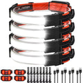 LED Headlamp Flashlight 4Packs, 1000lumens 230 Broadbeam Headlight, USB Rechargeable Head Lamp with Red Taillight, Lightweight W
