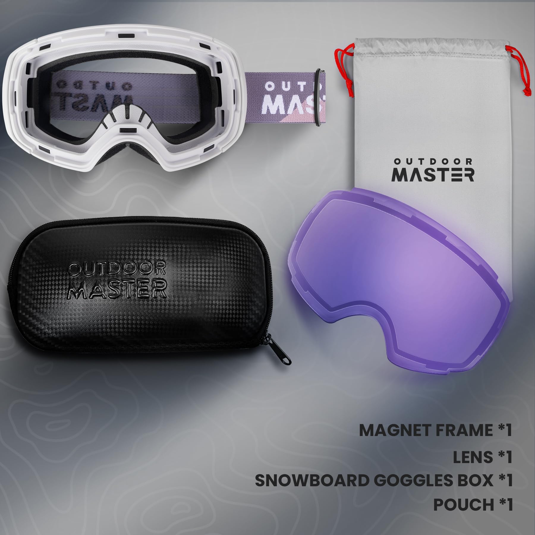 OutdoorMaster Ski Goggles PRO - Frameless, Interchangeable Lens 100% UV400 Protection Snow Goggles for Men & Women (Polarized Vi