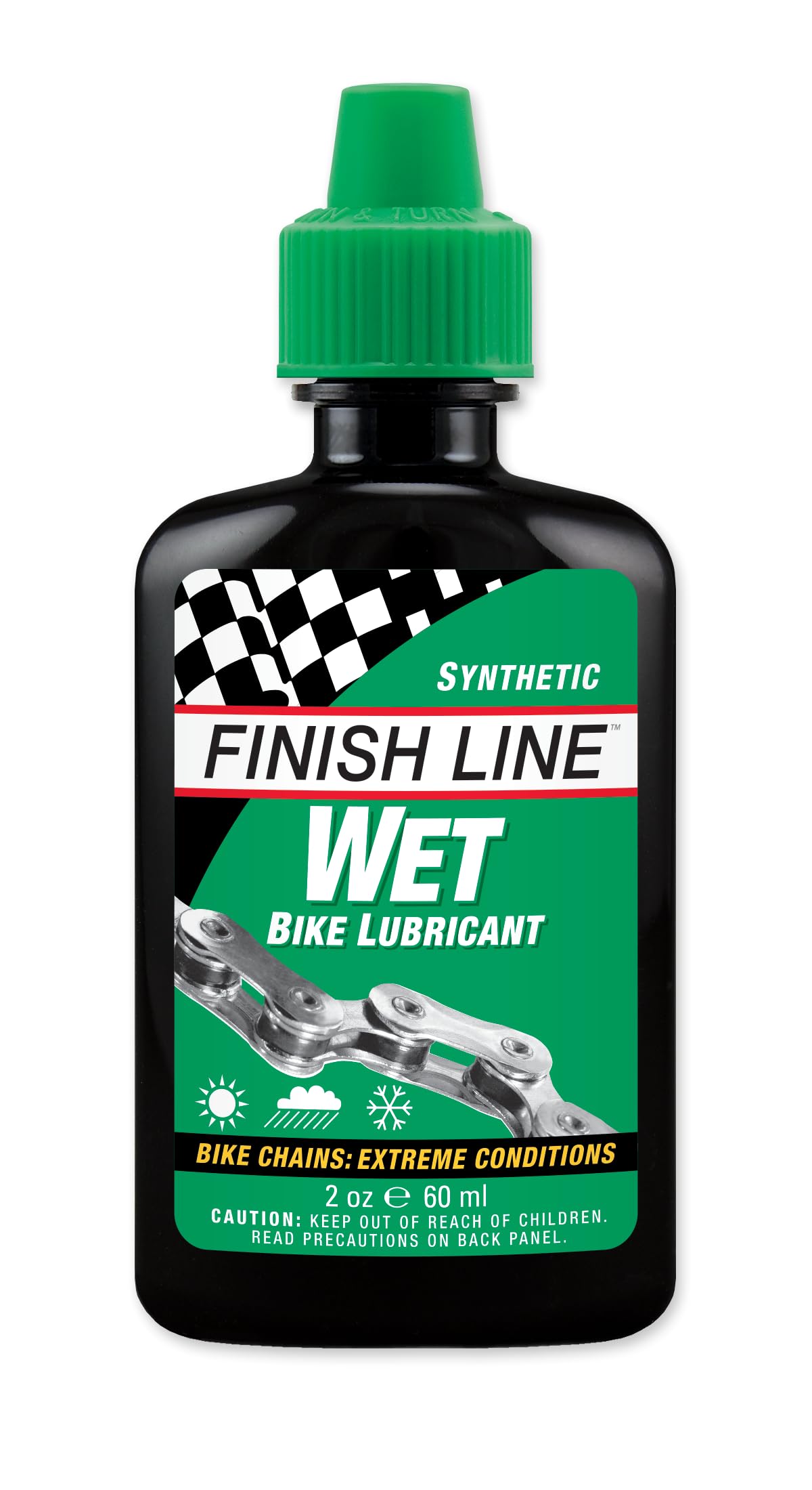 Finish Line Wet Bicycle Chain Lube 2Oz Drip Squeeze Bottle