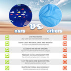 Bydoll Beach Blanket Waterproof Sandproof 78''  81'' 1-5 Adults Oversized Lightweight Large Picnic Mat Waterproof Sandproof Blan