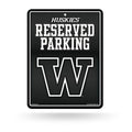 Rico Industries NCAA Washington Huskies Metal Parking Sign 8.5 x 11 Carbon Fiber Metal Parking Sign - Great for Man Cave, Bed Ro