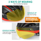 Victgoal Detachable Magnetic Bike Helmet Goggles Visor For Vg110 Bicycle Helmet (Yellow)
