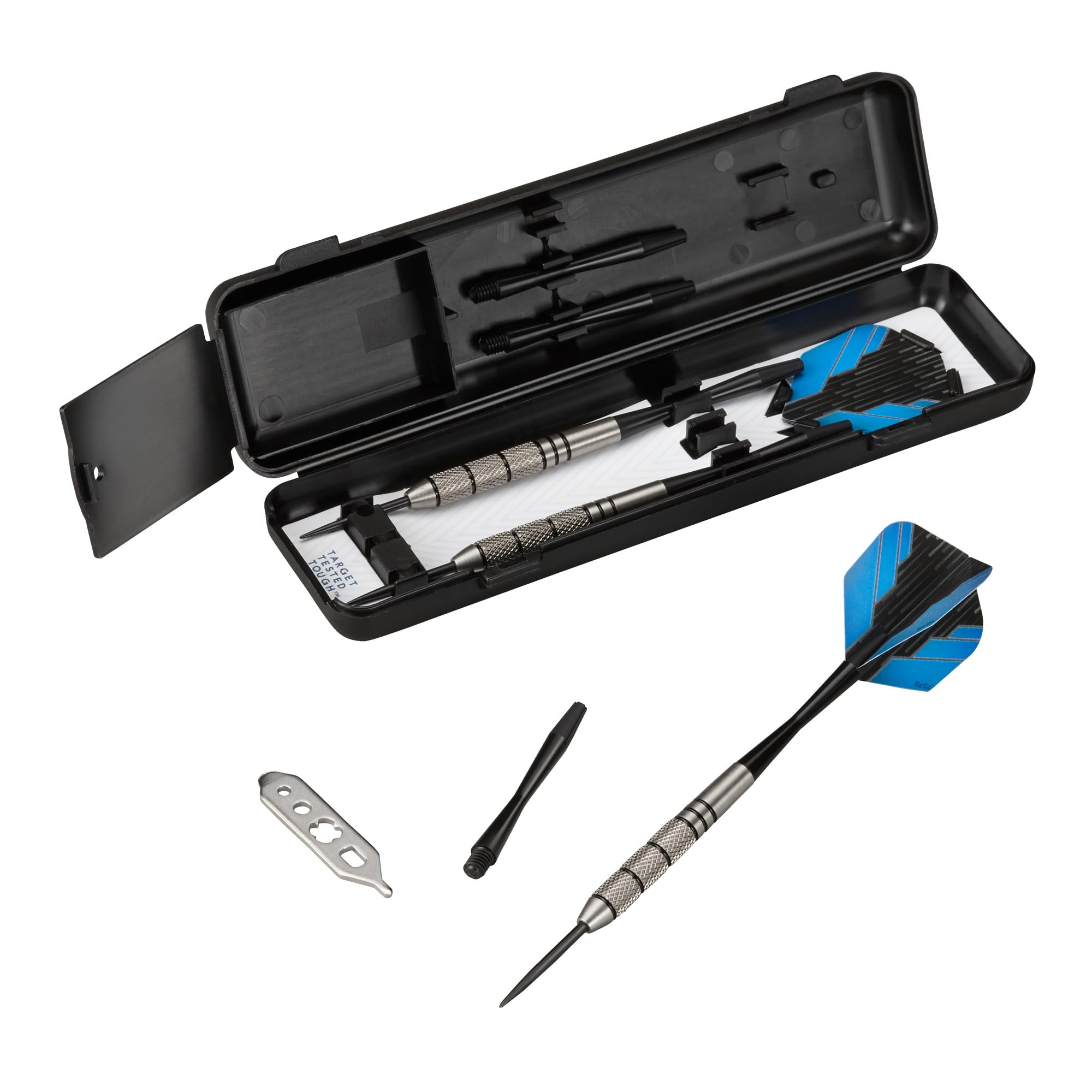 Fat Cat By Gld Products Bulletz 90% Tungsten Steel Tip Darts With Storage/Travel Case, 23 Grams , Black