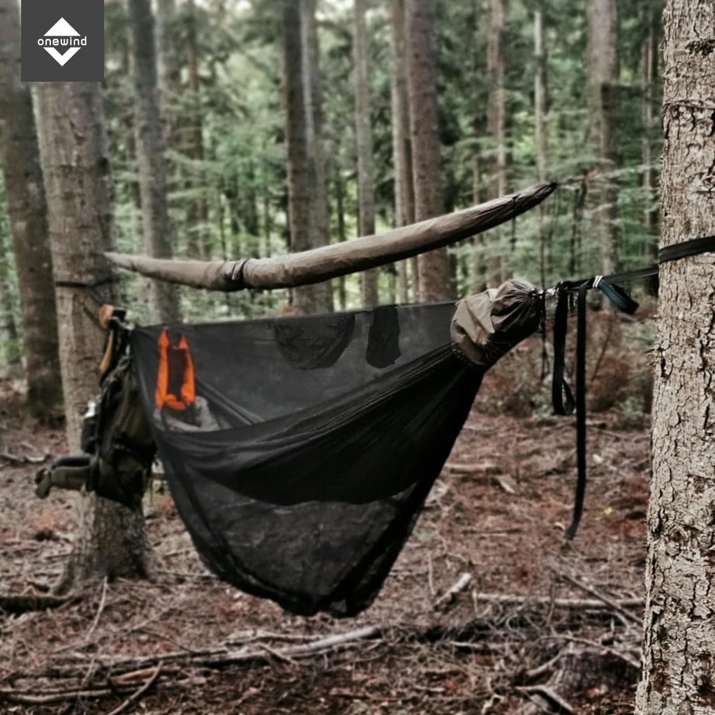 Onewind 12Ft Camping Hammock With Mosquito Net, Ridgeline Double Hammock Portable Lightweight Large Hammock Ripstop Nylon Durabl
