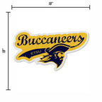 Rico Industries Ncaa East Tennessee State Buccaneers Distressed Shape Cut Pennant - Home And Living Room D  Cor - Soft Felt Ez T