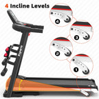Ksports Foldable 16 Inch Wide Home Treadmill W/Bluetooth Connectivity, Kinomap, Zwift & Fitshow Fitness Tracking Apps, Music, 4