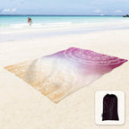 Sunlit Silky Soft 106X81 Boho Sand Proof Beach Blanket Sand Proof Mat With Corner Pockets And Mesh Bag For Beach Party, Travel,