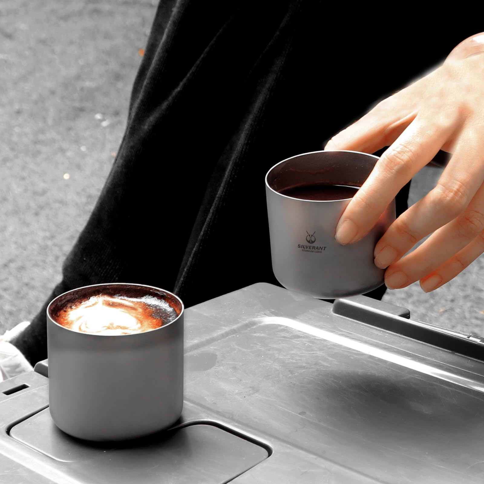 Silverant Camping Mug Titanium Double Wall Coffee Tea Cup (110Ml Double-Wall Cup)