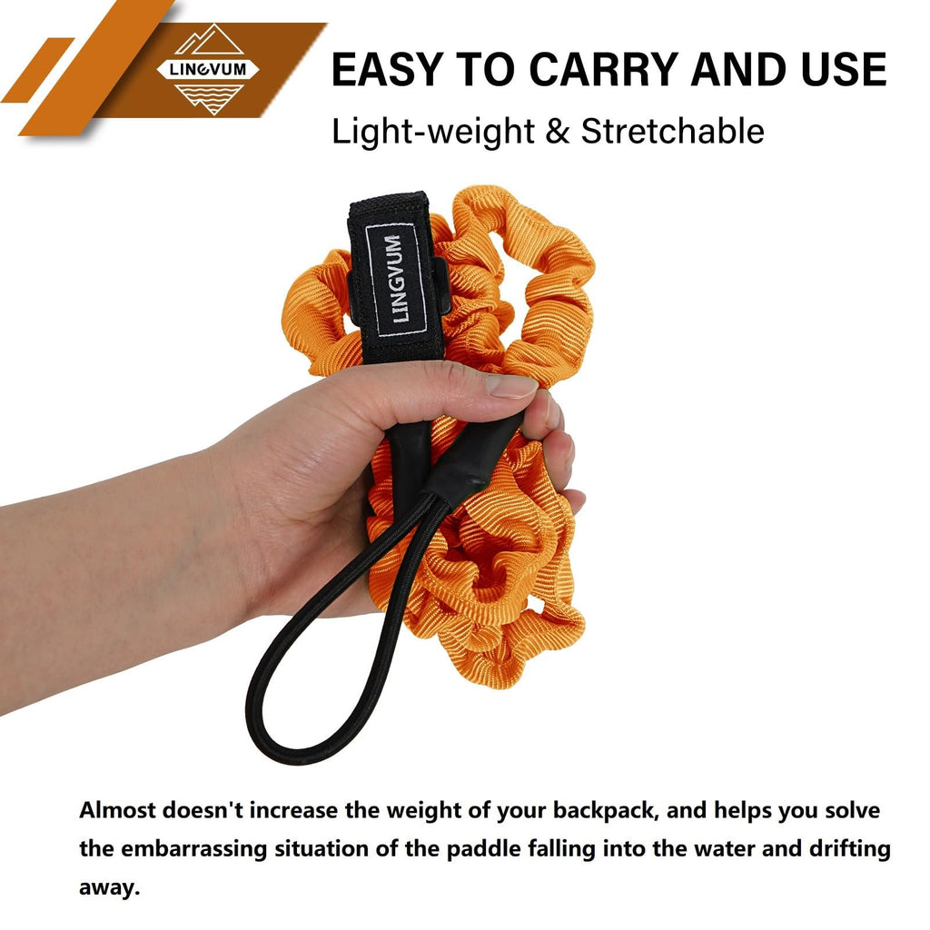 Lingvum Kayak Paddle Leash Stretchable Paddle Strap Coiled Lanyard Rope For Kayaking Canoing Boating, Fishing Poles Rods, Kayak