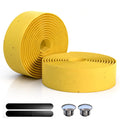 CLUTUTJL EVA Bike Handlebar Tapes, Yellow EVA Bicycle Handlebar Tape with High Stain Resistance Surface, Shock Absorbing Bike Gr