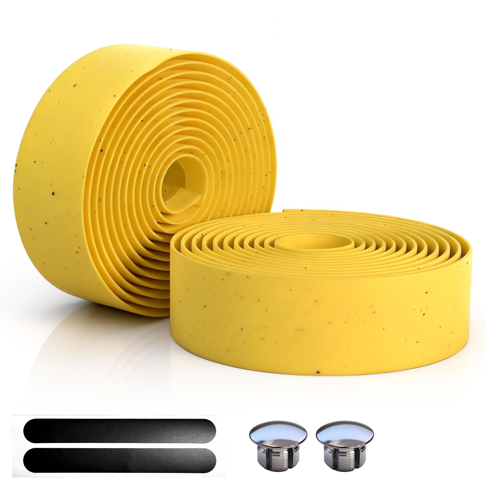 CLUTUTJL EVA Bike Handlebar Tapes, Yellow EVA Bicycle Handlebar Tape with High Stain Resistance Surface, Shock Absorbing Bike Gr