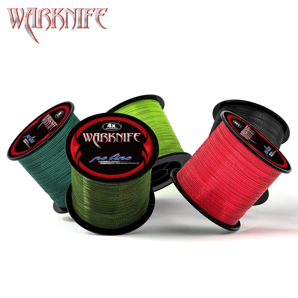 Warknife 4 Strands Braided Fishing Line, 300M/328Yards 80Lb Super Strong Wear-Resistant Tensile Strength Small Diameter Fishing