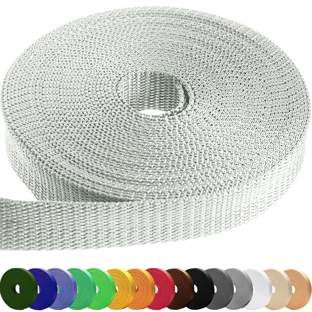Teceum 2 Inch Webbing - Silver Gray - 50 Yards - 2    Heavy-Duty Wide Webbing For Climbing Outdoors Indoors Crafting Diy