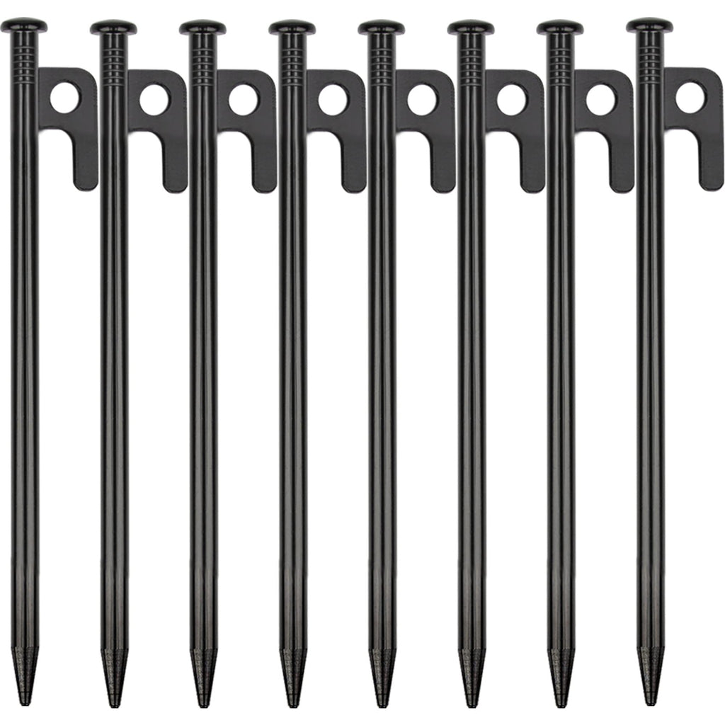 8 Pack Tent Stakes Heavy Duty Metal Tent Pegs For Camping Steel Tent Stakes 8 Inch Unbreakable And Inflexible
