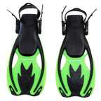 Snorkel Master Kids Swimming Snorkeling Fins, Green/Black, Small/Medium