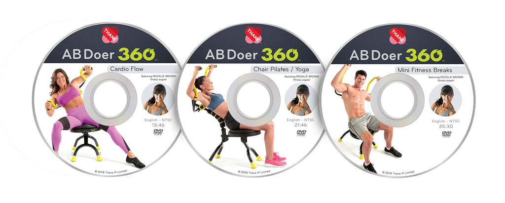 Ab Doer 360 Fitness System Accessories (Set Of 3 Workout Dvd'S)