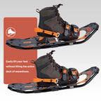 G2 30 Inches Orange Light Weight Snowshoes For Women Men Youth, Set With Trekking Poles, Tote Bag, Special Eva Padded Ratchet Bi