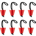 Sumind 8 Pieces Kayak Scupper Plug Silicone Scupper Plug Drain Holes Stopper Bung With Lanyard(Red)