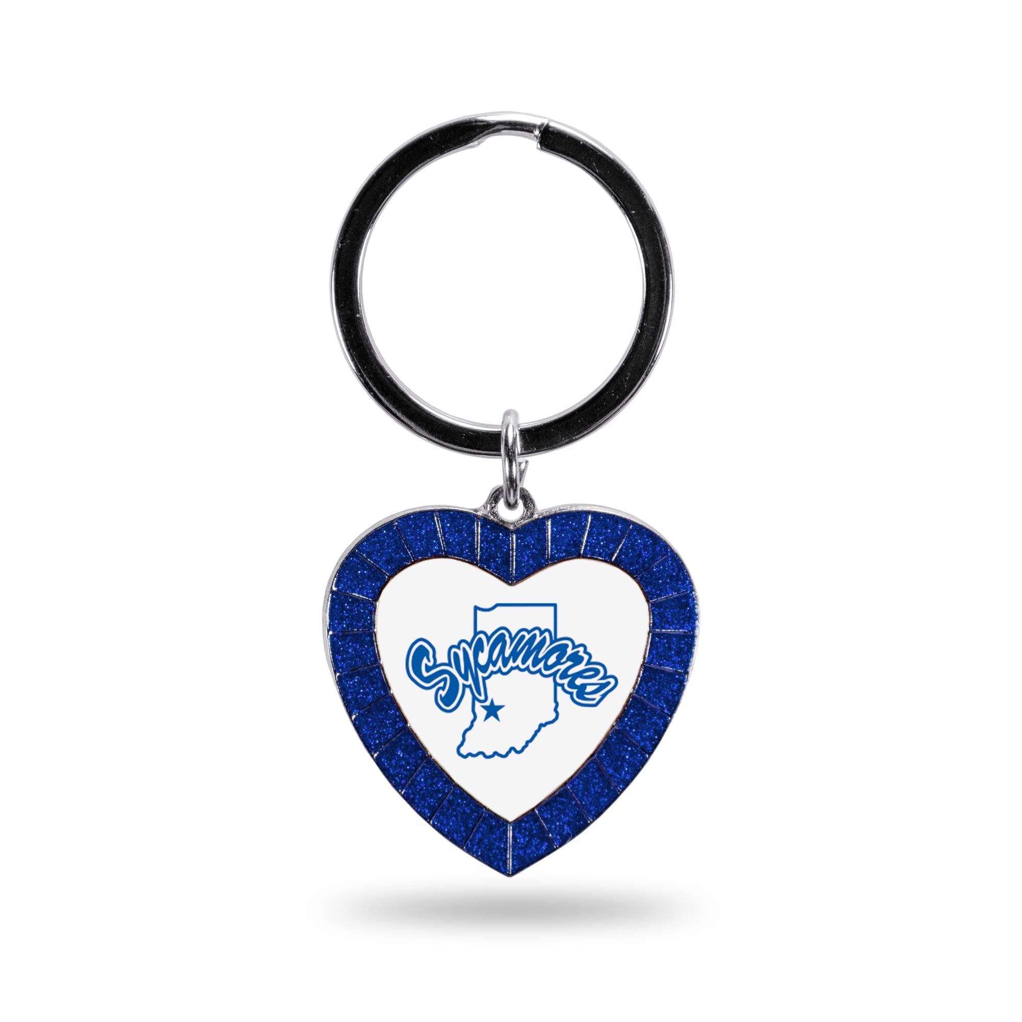 Rico Industries Ncaa Indiana State Sycamores Ncaa Rhinestone Heart Colored Keychain, Royal, 3-Inches In Length