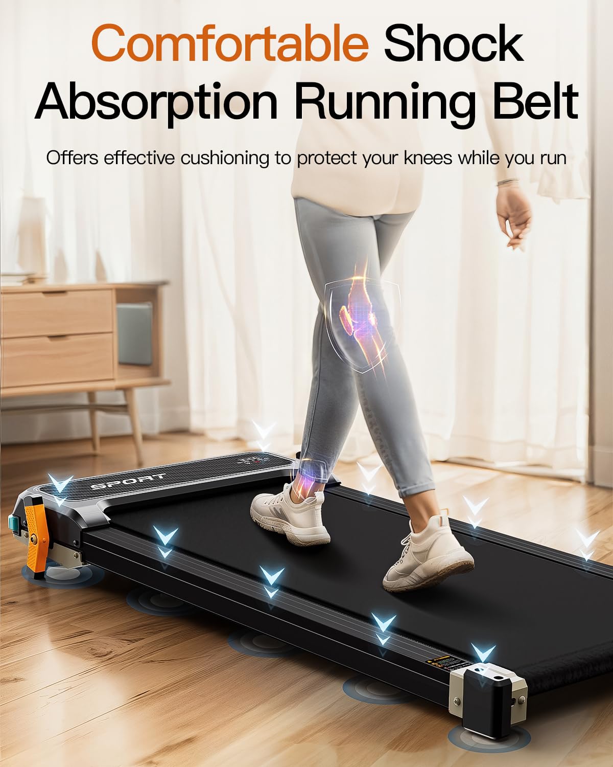 FUNRAY Versatile Walking Pad with Incline - Dual-Sided Under Desk Treadmill with Foot Massage,Portable Compact Treadmills with 3