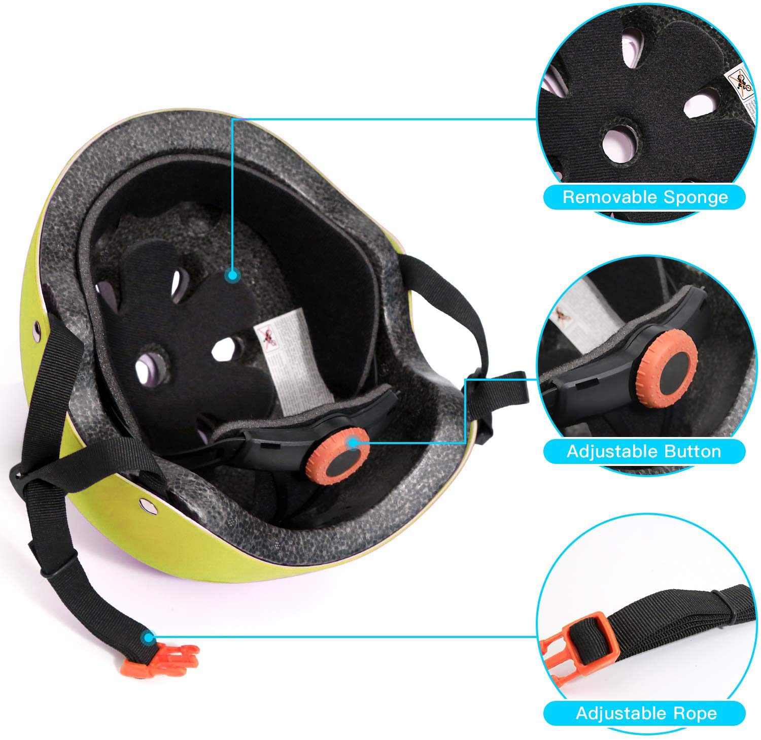 Kids Bike Helmet Set, Toddler Helmet for Ages 3-15 Boys Girls with Sports Protective Gear Set Knee Elbow Wrist Pads for Skateboa