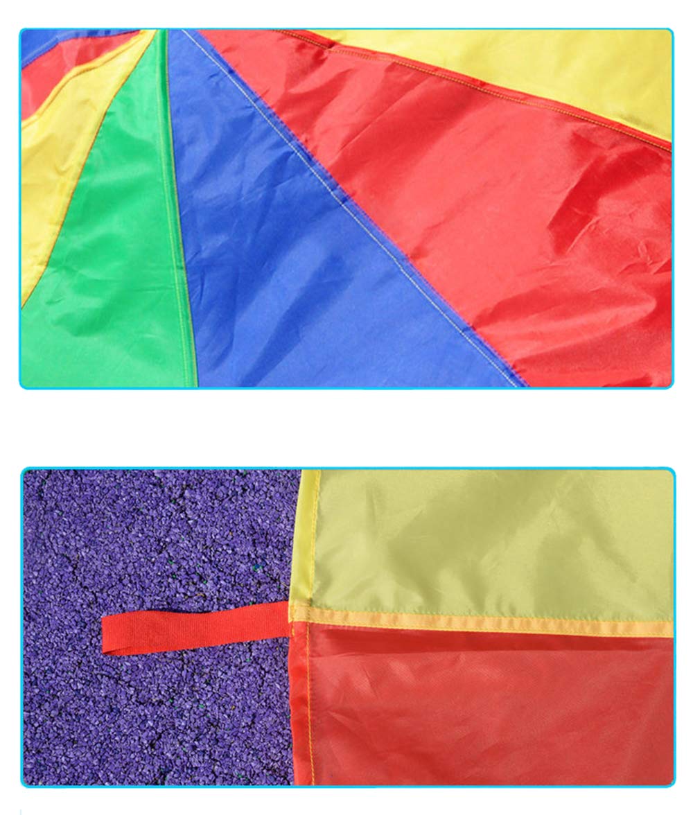 Amyese 12Ft Kids Team Game Rainbow Parachute, Outdoor Party Group Cooperative Games, Family Get-Together Entertainment