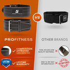 Profitness Genuine Leather Workout Belt (4 Inches Wide) - Proper Weight Lifting Form - Lower Back Support For Squats, Deadlifts,