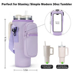 Goewy Water Bottle Carrier Bag For Stanley 40Oz Tumbler With Phone Pocket Water Bottle Holder With Strap Neoprene Water Bottle P