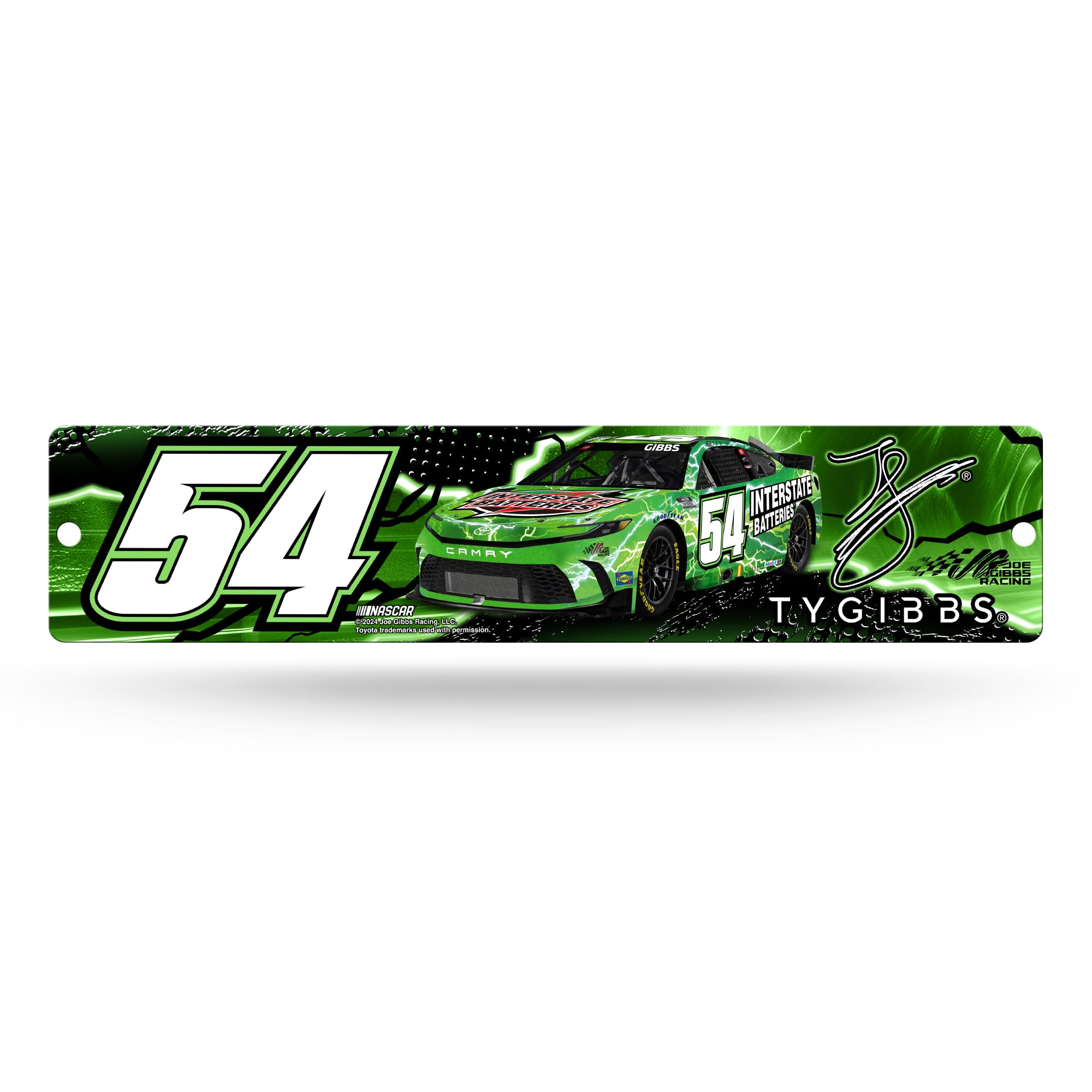 Rico Industries NASCAR Racing Ty Gibbs No. 54 Plastic 4 x 16 Street Sign