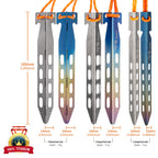 Tito 6 Pack Titanium Tent Stakes 10X10X160Mm V-Shaped Windproof Tent Nail Pegs With Carrying Pouch For Camping, Hiking, Gardenin