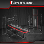 Oppsdecor 6 In 1 600Lbs Weight Bench Set With Squat Rack, Bench Press Set With Barbell Rack, Adjustable Incline Strength Trainin