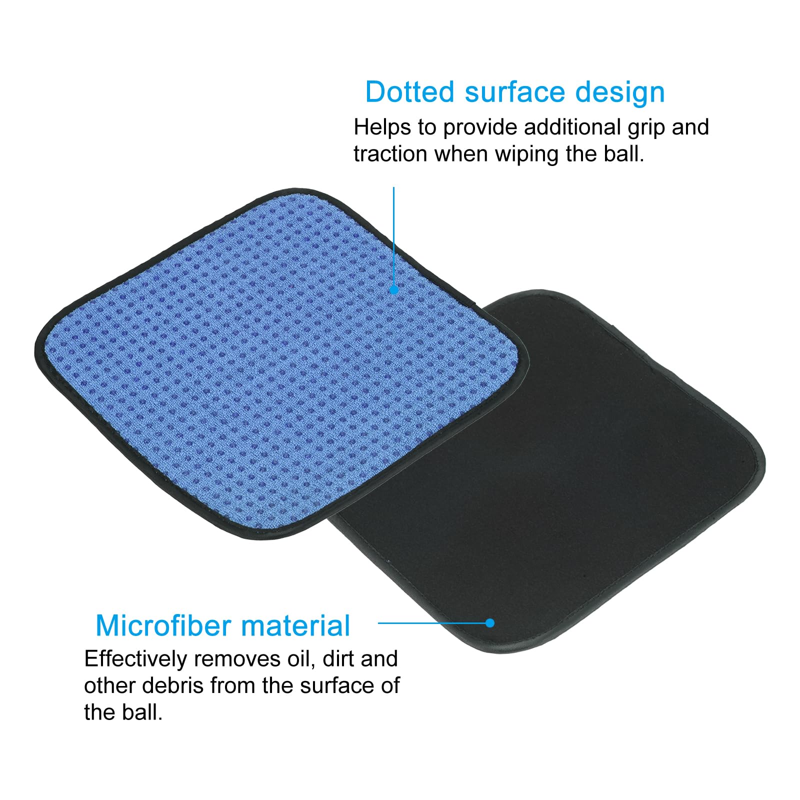 Patikil Bowling Ball Towel 8X8 Inch, Microfiber Shammy Pad For Bowling Ball, Blue