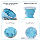 Nintora-C 2 Pcs Collapsible Cup, Silicone Collapsible Travel Cups, Expandable Folding Camping Drinking-Cup With Lids Reusable Sm