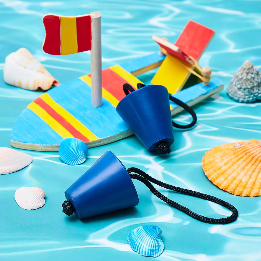 Sumind 8 Pieces Kayak Scupper Plug Silicone Scupper Plug Drain Holes Stopper Bung With Lanyard(Blue)