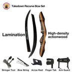 Deerseeker Archery 62 Takedown Recurve Bow Set With Right Hand & Left-Handed Riser Laminated Limbs 20-60 Lbs For Adults & Youth,